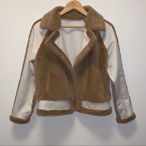 Creme/Beige Faux Fur Coat